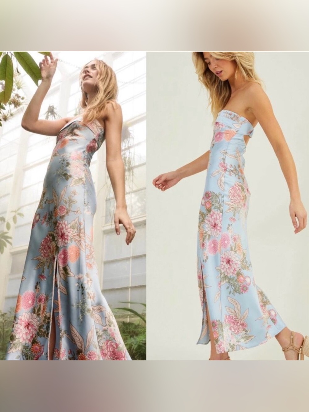 Altar’d State Silk Strapless Maxi